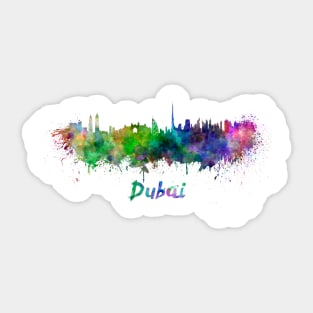 Dubai skyline in watercolor Sticker